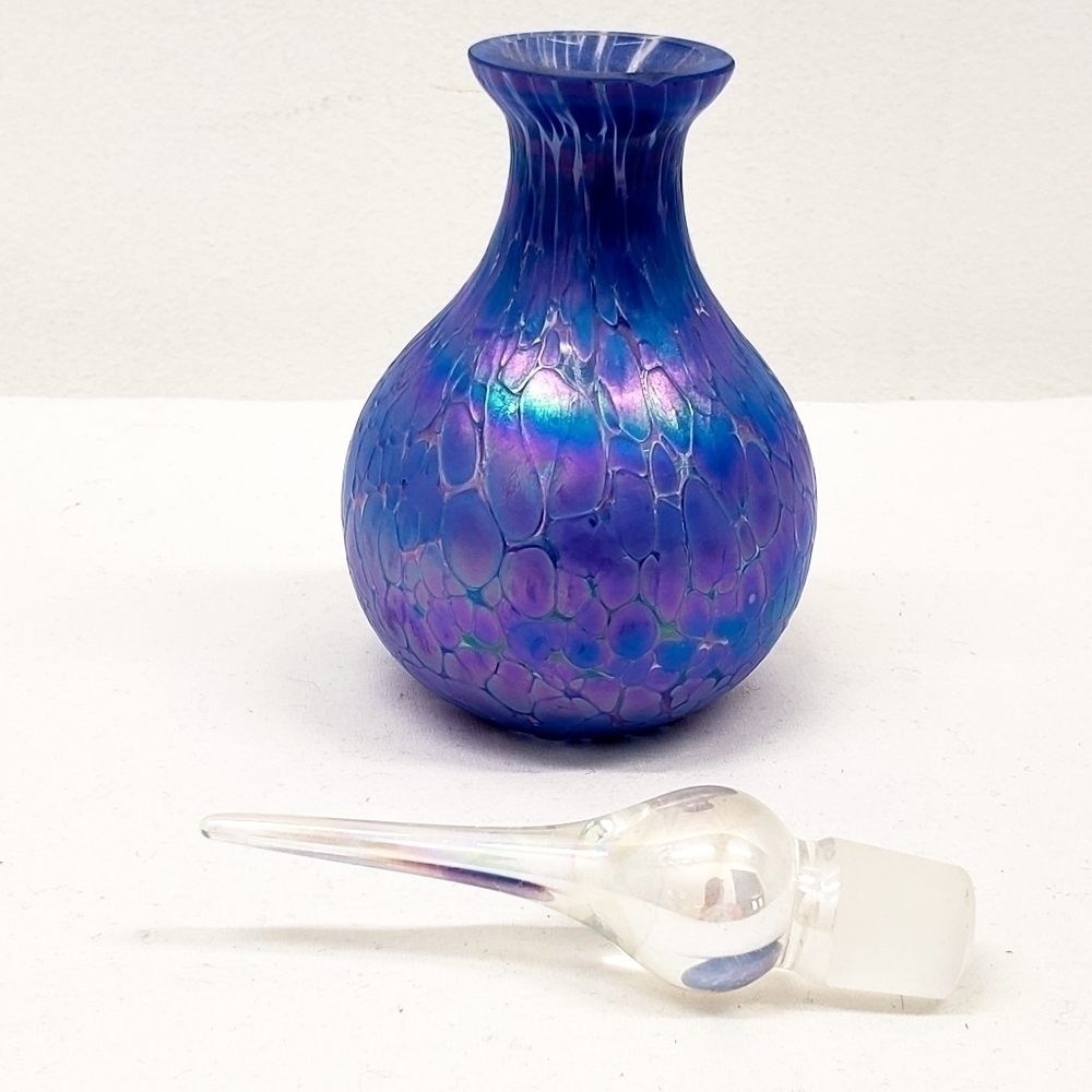 Hand painted iridescent cosmetic bottle